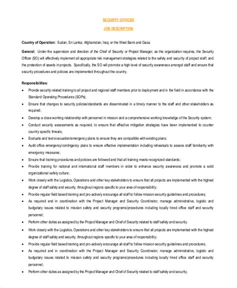security officer job description resume|security officer duties and responsibilities.